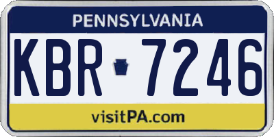 PA license plate KBR7246