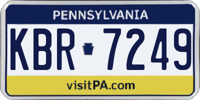 PA license plate KBR7249