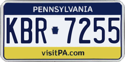 PA license plate KBR7255