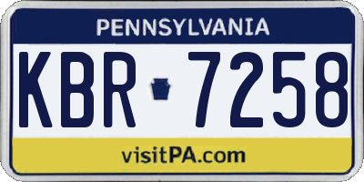 PA license plate KBR7258
