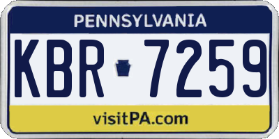 PA license plate KBR7259