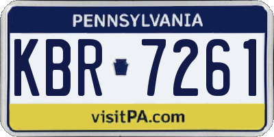 PA license plate KBR7261