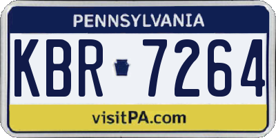 PA license plate KBR7264
