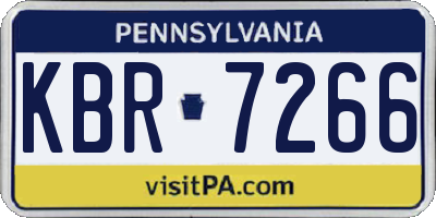PA license plate KBR7266