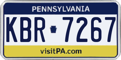 PA license plate KBR7267