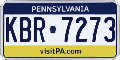 PA license plate KBR7273