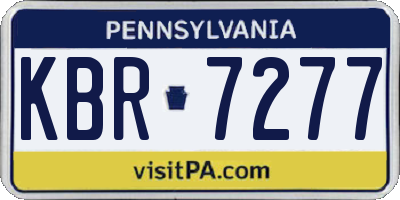 PA license plate KBR7277