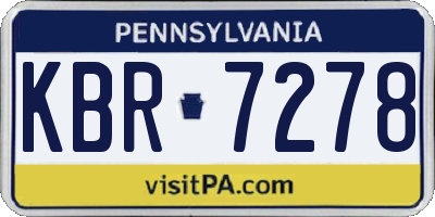 PA license plate KBR7278