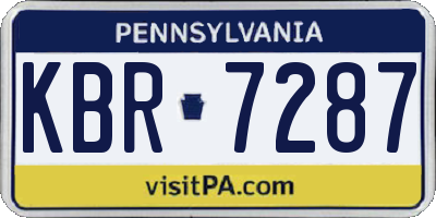 PA license plate KBR7287