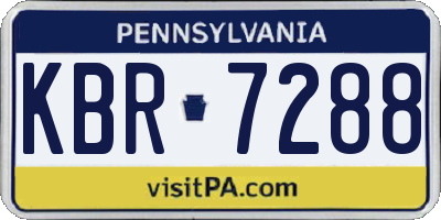 PA license plate KBR7288