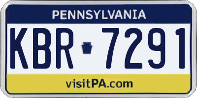 PA license plate KBR7291