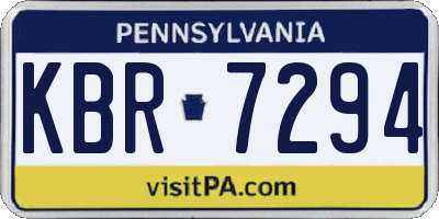 PA license plate KBR7294