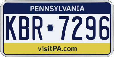 PA license plate KBR7296