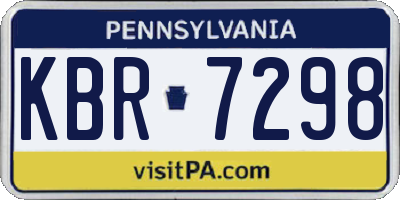 PA license plate KBR7298