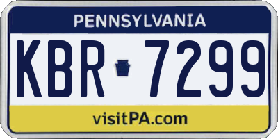 PA license plate KBR7299