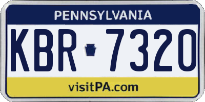 PA license plate KBR7320