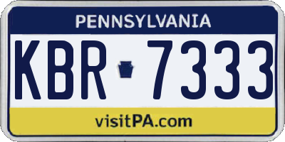PA license plate KBR7333