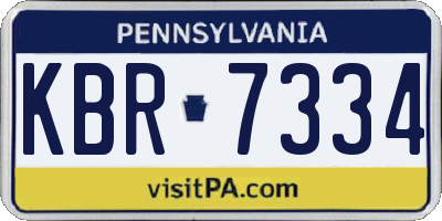PA license plate KBR7334