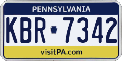 PA license plate KBR7342