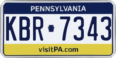 PA license plate KBR7343