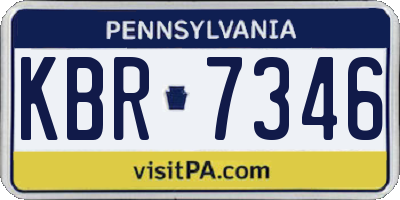 PA license plate KBR7346