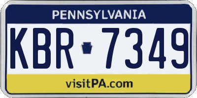 PA license plate KBR7349