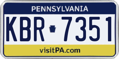 PA license plate KBR7351
