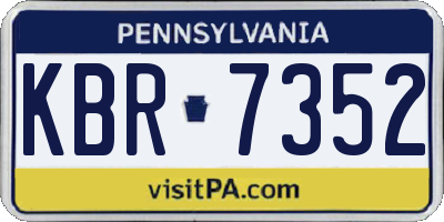 PA license plate KBR7352