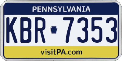 PA license plate KBR7353