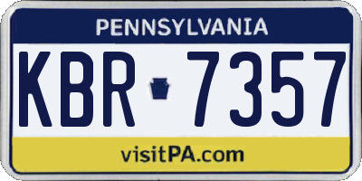 PA license plate KBR7357