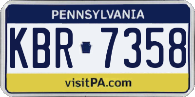 PA license plate KBR7358