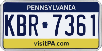 PA license plate KBR7361