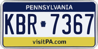 PA license plate KBR7367