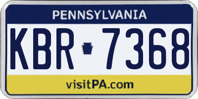 PA license plate KBR7368