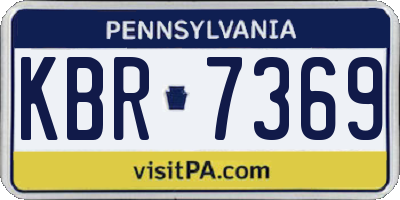 PA license plate KBR7369