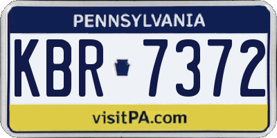 PA license plate KBR7372