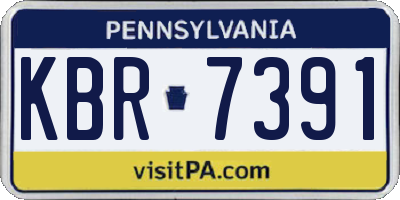 PA license plate KBR7391
