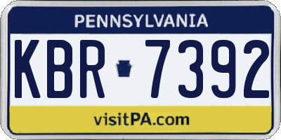 PA license plate KBR7392