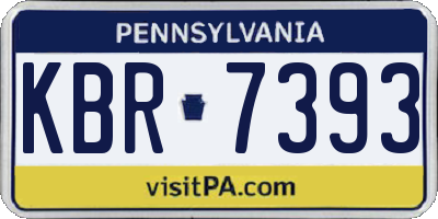 PA license plate KBR7393