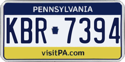 PA license plate KBR7394