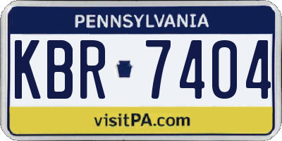 PA license plate KBR7404