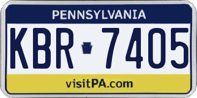 PA license plate KBR7405