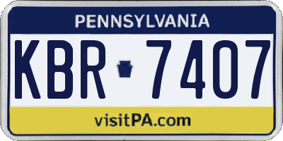 PA license plate KBR7407