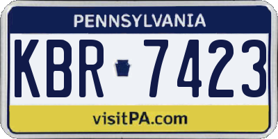 PA license plate KBR7423