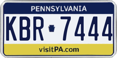 PA license plate KBR7444