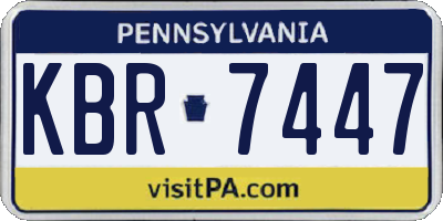 PA license plate KBR7447