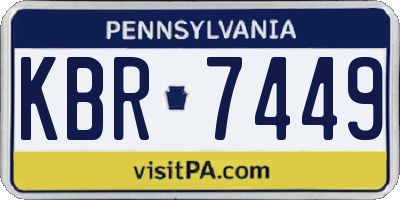 PA license plate KBR7449