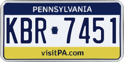 PA license plate KBR7451