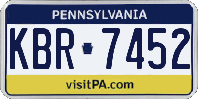 PA license plate KBR7452