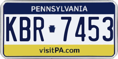 PA license plate KBR7453